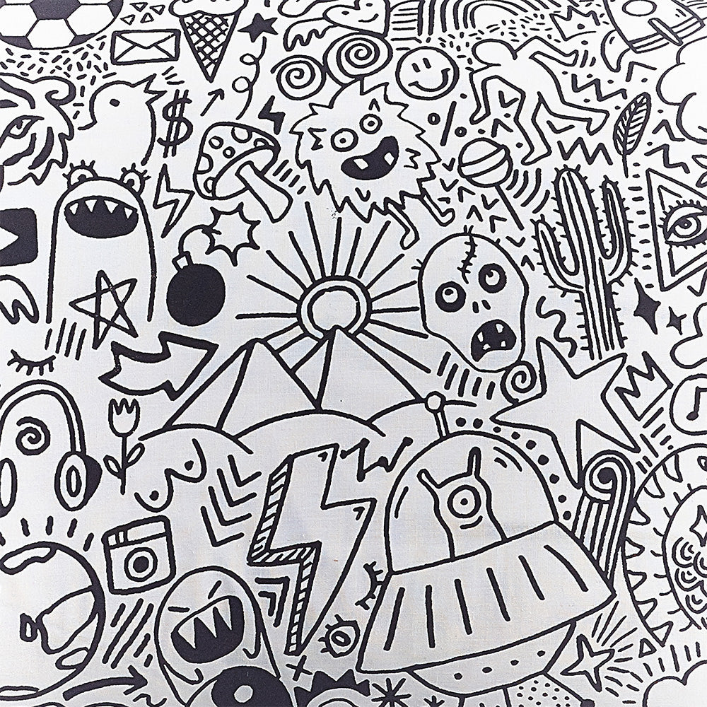 Doodles Duvet Cover Set White/Black