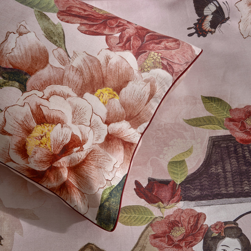 Geisha 100% Cotton Pillowcase Pair Blush