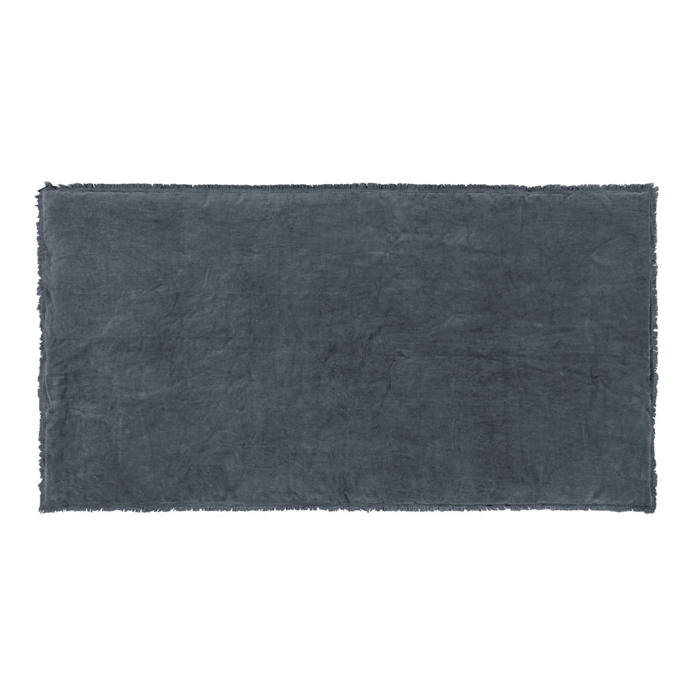 Jaye Cotton Velvet Filled Bedspread Slate