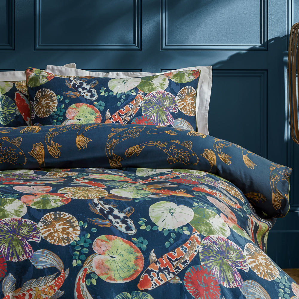 Koi Pond Reversible Pillowcase Pair Midnight