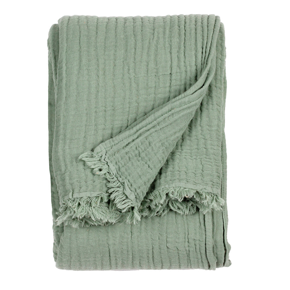 Lark Muslin Cotton Oversized Throw Eucalyptus