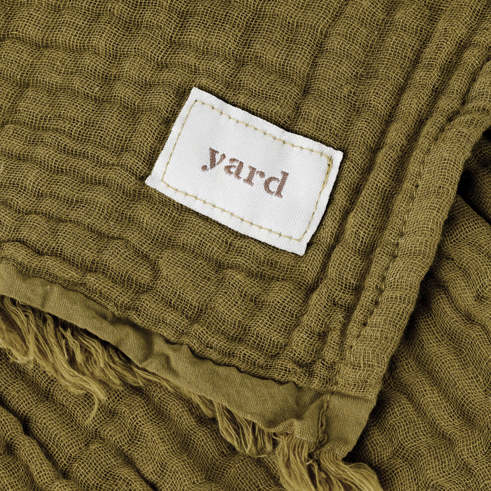 Lark Muslin Cotton Oversized Throw Khaki