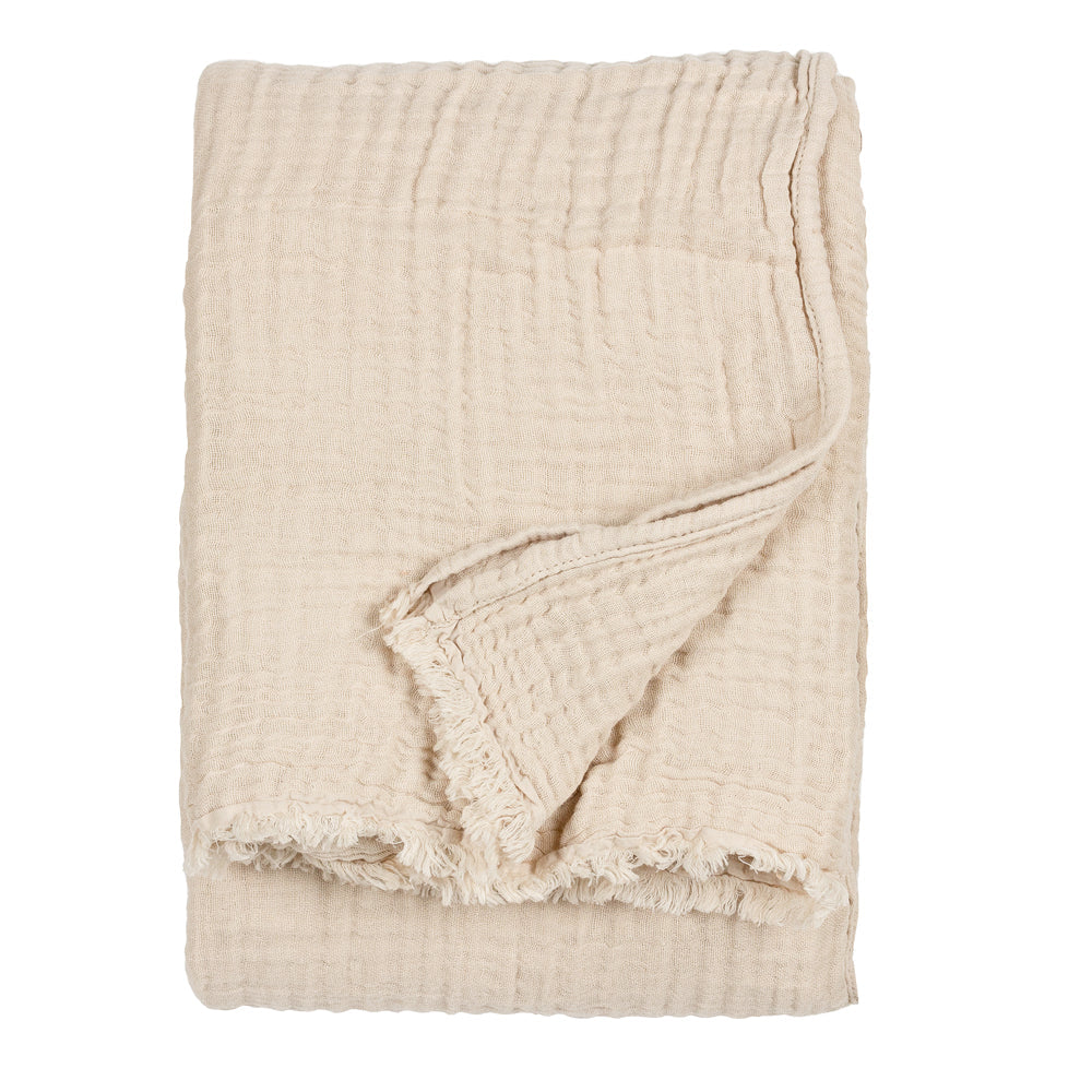 Lark Muslin Cotton Oversized Throw Natural