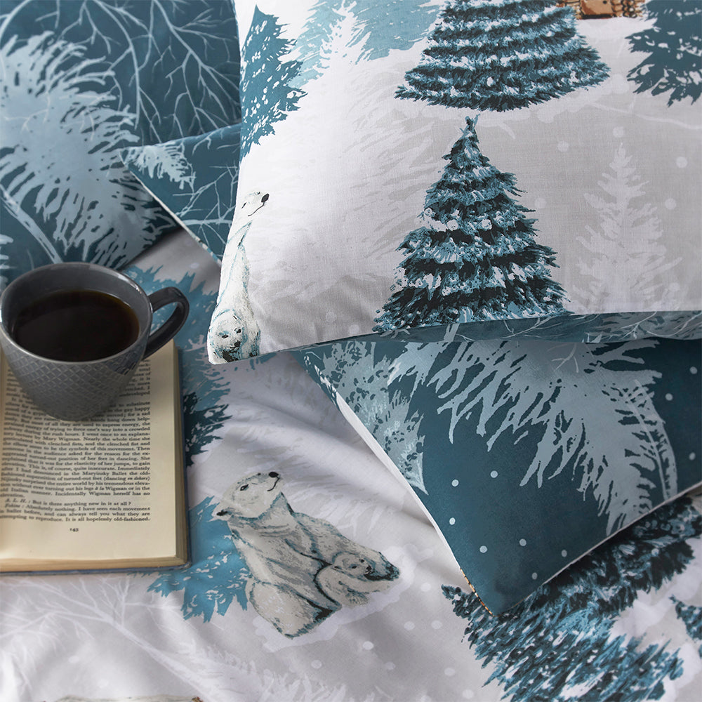 Arcticus Arctic Animal Duvet Cover Set Blue