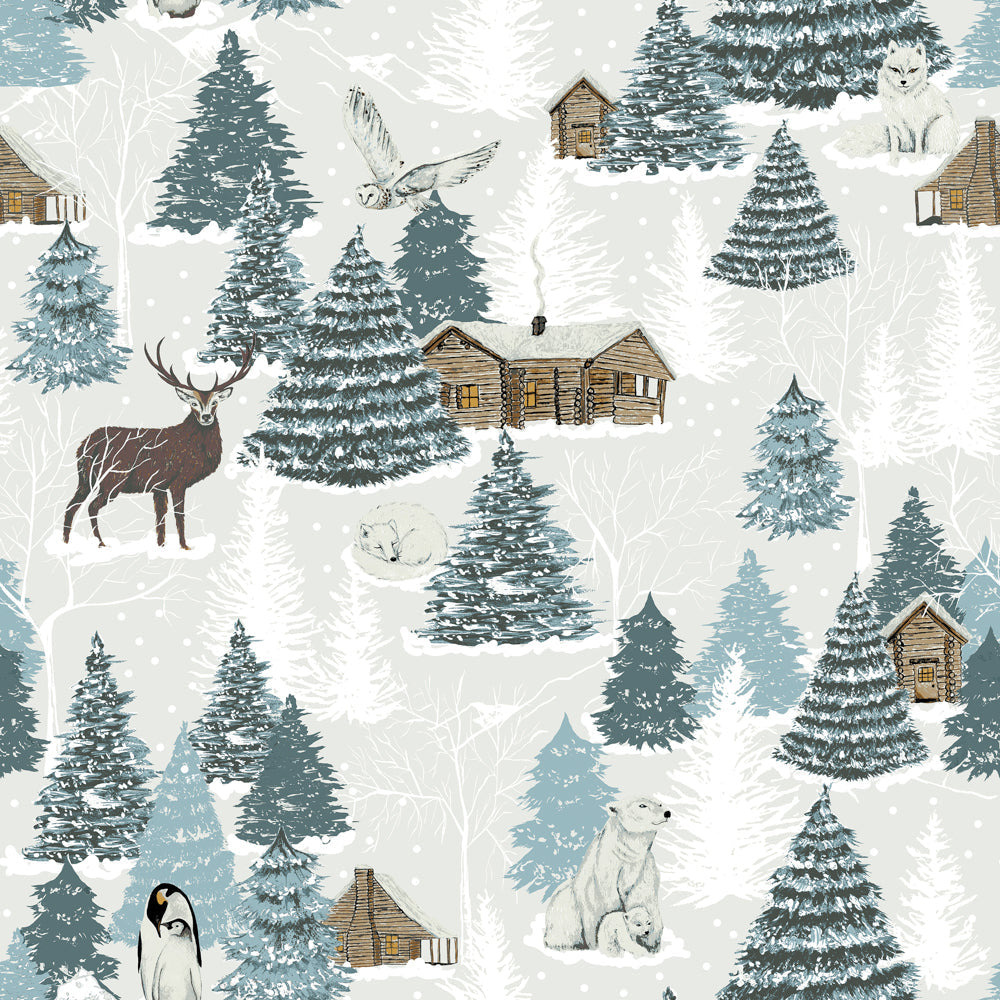Arcticus Arctic Animal Duvet Cover Set Blue