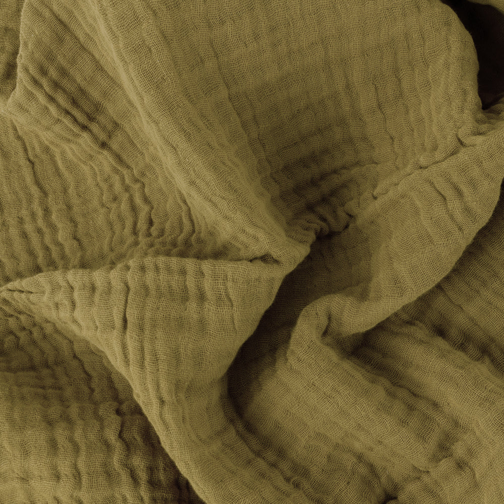Lark Muslin Cotton Oversized Throw Khaki
