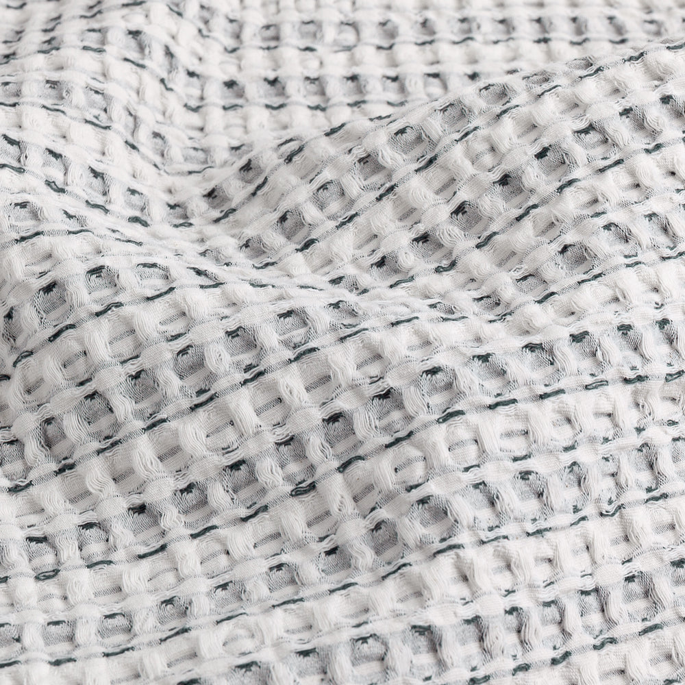 Waffle Textured 100% Cotton Bedspread Dusk Blue