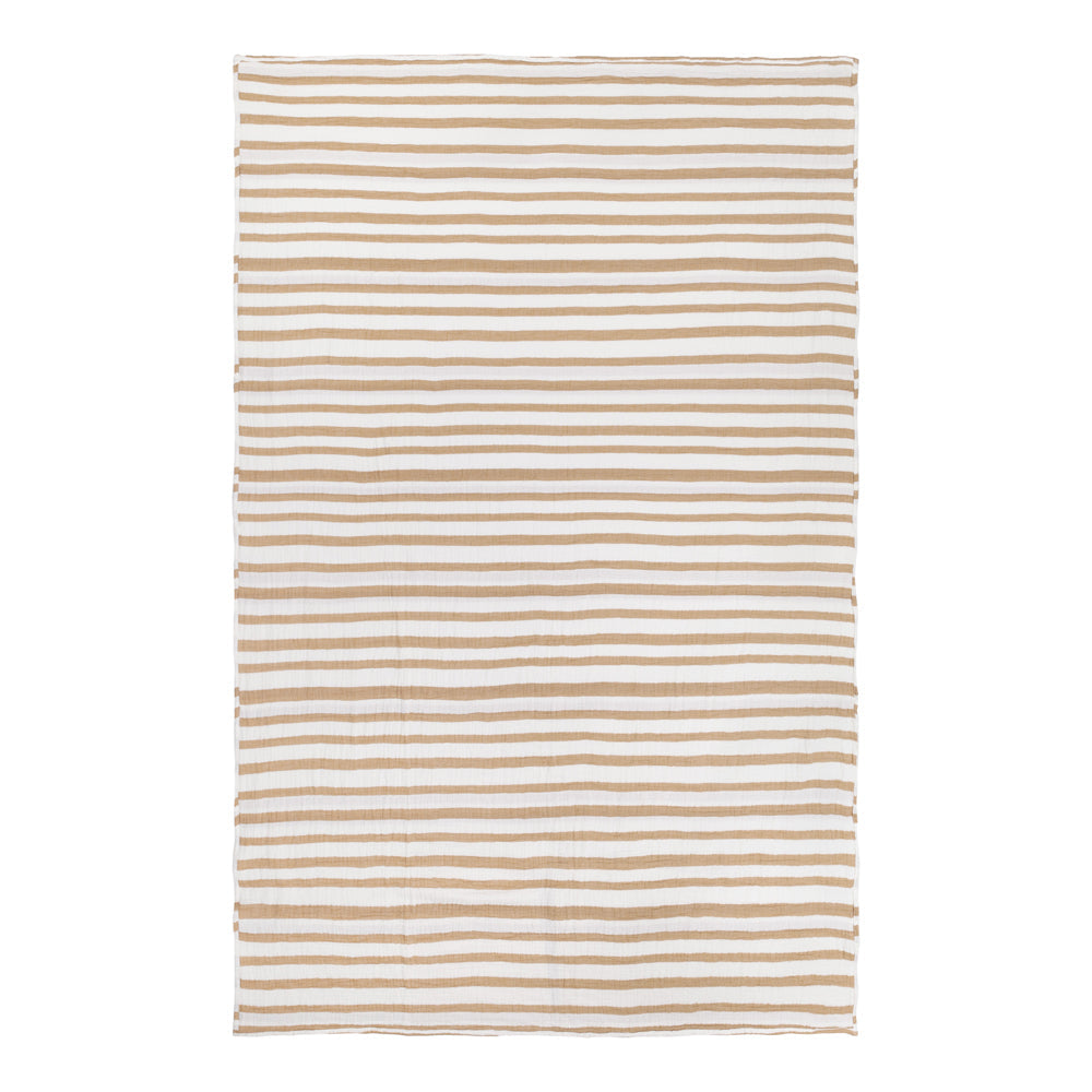 Woven Stripe 100% Cotton Bedspread Cinnamon